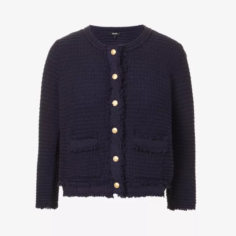 ME+EM Navy Cardigan with Gold Buttons
